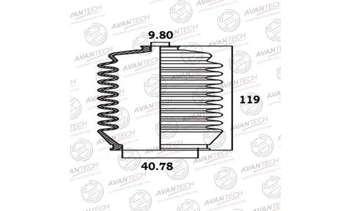 Пыльник рулевой рейки Avantech, арт. BS0110