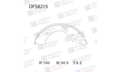 Колодки тормозные барабанные Double Force, комплект на ось (4 шт), арт. DFS8215
