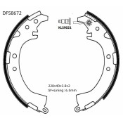 Колодки тормозные барабанные Double Force, комплект на ось (4 шт), арт. DFS8672