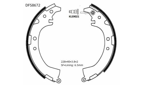 Колодки тормозные барабанные Double Force, комплект на ось (4 шт), арт. DFS8672
