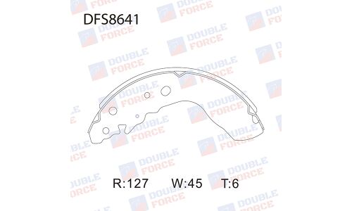 Колодки тормозные барабанные Double Force, комплект на ось (4 шт), арт. DFS8641