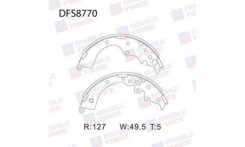 Колодки тормозные барабанные Double Force, комплект на ось (4 шт), арт. DFS8770
