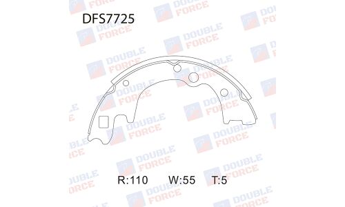 Колодки тормозные барабанные Double Force, комплект на ось (4 шт), арт. DFS7725