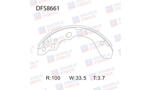 Колодки тормозные барабанные Double Force, комплект на ось (4 шт), арт. DFS8661