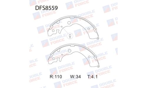 Колодки тормозные барабанные Double Force, комплект на ось (4 шт), арт. DFS8559