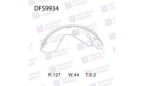 Колодки тормозные барабанные Double Force, комплект на ось (4 шт), арт. DFS9934