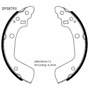 Колодки тормозные барабанные Double Force, комплект на ось (4 шт), арт. DFS8793