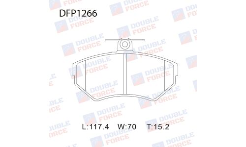 Колодки тормозные дисковые Double Force, передние, комплект на ось (4 шт), арт. DFP1266