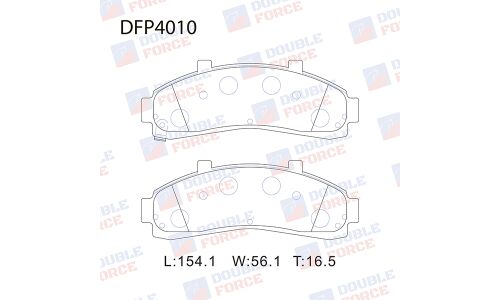 Колодки тормозные дисковые Double Force, передние, комплект на ось (4 шт), арт. DFP4010