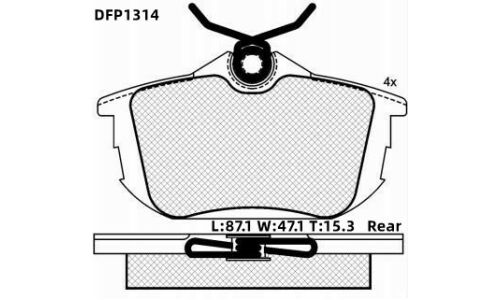 Колодки тормозные дисковые Double Force, задние, комплект на ось (4 шт), арт. DFP1314