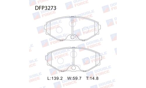 Колодки тормозные дисковые Double Force, передние, комплект на ось (4 шт), арт. DFP3273