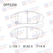 Колодки тормозные дисковые Double Force, передние, комплект на ось (4 шт), арт. DFP3250