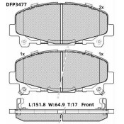 Колодки тормозные дисковые Double Force, передние, комплект на ось (4 шт), арт. DFP3477