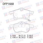 Колодки тормозные дисковые Double Force, передние, комплект на ось (4 шт), арт. DFP1668