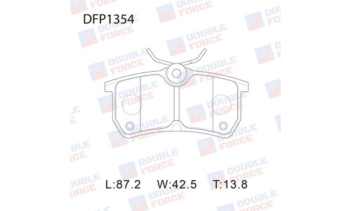 Колодки тормозные дисковые Double Force, задние, комплект на ось (4 шт), арт. DFP1354