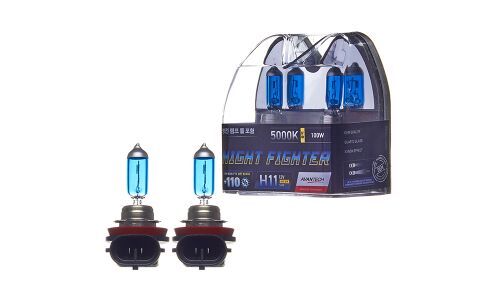 Лампа галогенная Avantech Night Fighter H11 (PGJ19-2, T11), 12В, 55Вт (соответствует 100Вт), 5000К, комплект 2 шт, арт. AB5011