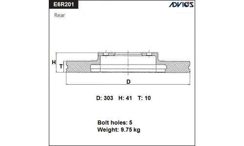 Диск тормозной ADVICS, арт. E6R201B