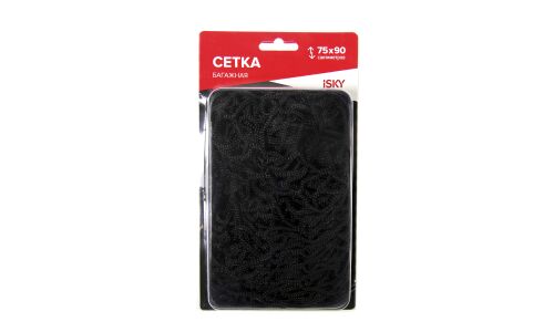 Сетка багажная iSky, 750x900мм, 4 крючка, чёрная, арт. iCN-7590