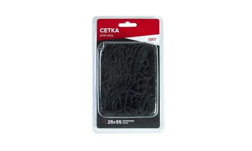 Сетка багажная iSky, 250x550мм, на липучках, чёрная, арт. iCN-2555