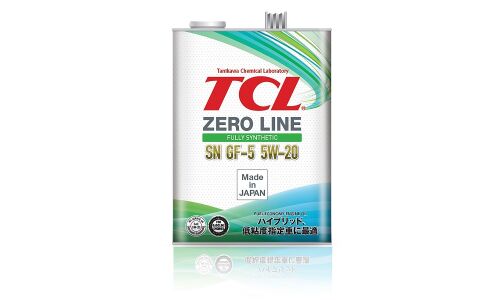 Масло моторное TCL Zero Line 5w20, синтетическое, API SN, ILSAC GF-5, для бензинового двигателя, 4л, арт. Z0040520