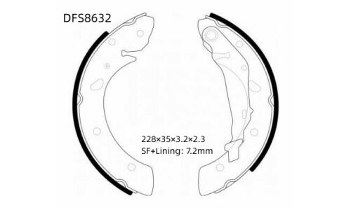 Колодки тормозные барабанные Double Force, комплект на ось (4 шт), арт. DFS8632