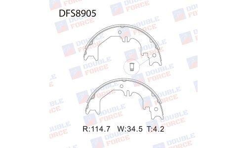 Колодки тормозные барабанные Double Force, комплект на ось (4 шт), арт. DFS8905