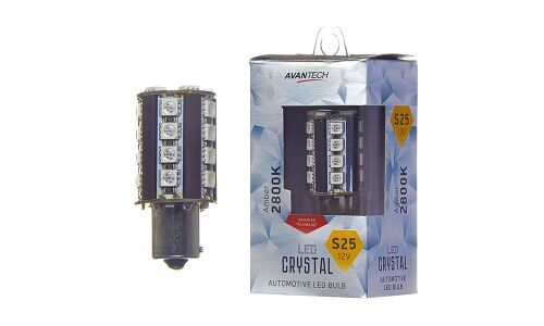 Лампа светодиодная Avantech LED Crystal PY21W (BAU15s, S25), 12В, 21Вт, 2800К, оранжевая, 1 шт