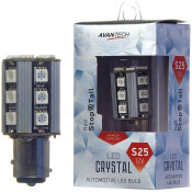 Лампа светодиодная Avantech LED Crystal P21/5W (BAY15d, S25), 12В, 21/5Вт, 2800К, красная, 1 шт