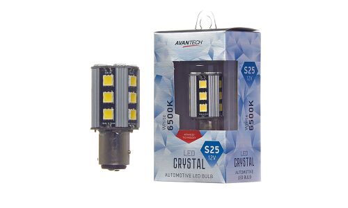 Лампа светодиодная Avantech LED Crystal P21/5W (BAY15d, S25), 12В, 21/5Вт, 6500К, 1 шт