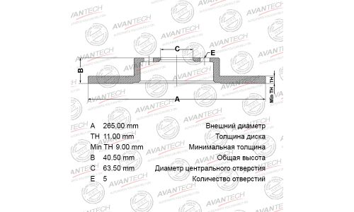 Диск тормозной Avantech, арт. BR2007S