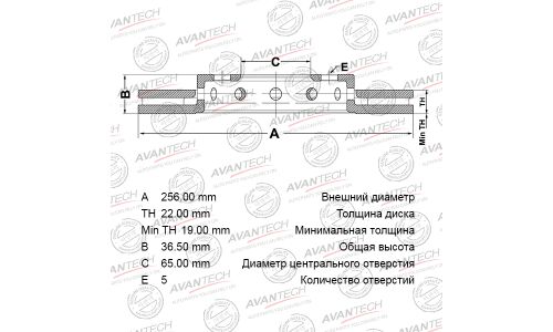 Диск тормозной Avantech, арт. BR2801S