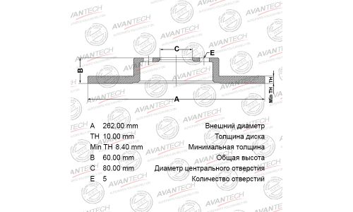 Диск тормозной Avantech, арт. BR0512S