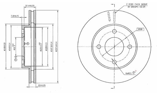 Диск тормозной Avantech, передний, правый/левый, 1 шт, арт. BR0210S