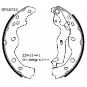 Колодки тормозные барабанные Double Force, комплект на ось (4 шт), арт. DFS8743