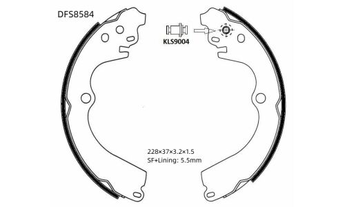 Колодки тормозные барабанные Double Force, комплект на ось (4 шт), арт. DFS8584