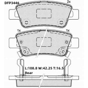 Колодки тормозные дисковые Double Force, задние, комплект на ось (4 шт), арт. DFP3446