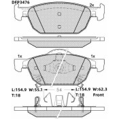 Колодки тормозные дисковые Double Force, передние, комплект на ось (4 шт), арт. DFP3476