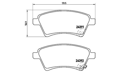 Колодки тормозные Brembo дисковые, арт. P23105