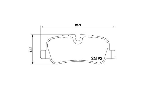 Колодки тормозные дисковые Brembo, комплект на ось (4 шт), арт. P44013