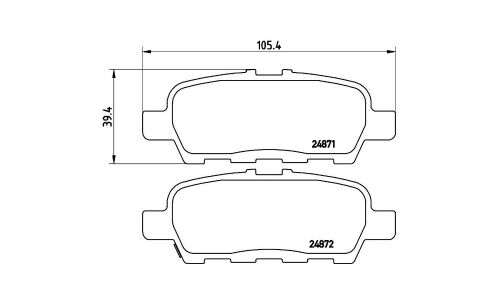Колодки тормозные дисковые Brembo, комплект на ось (4 шт), арт. P56068