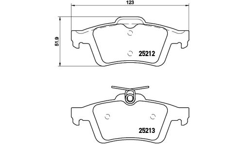 Колодки тормозные дисковые Brembo, комплект на ось (4 шт), арт. P24148