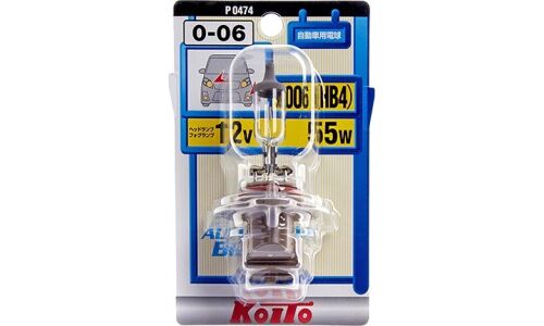 Лампа галогенная Koito Halogen HB4(9006) (P22d, T12), 12В, 55Вт, арт. P0474