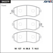 Колодки тормозные дисковые Advics, комплект на ось (4 шт), арт. SN227P