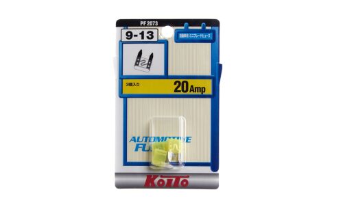 Предохранитель автомобильный Koito, флажковый, мини (MINI S1035-1/FN), жёлтый, 20А, комплект 3 шт, арт. PF2073