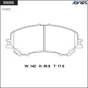 Колодки тормозные дисковые Advics, комплект на ось (4 шт), арт. SN205