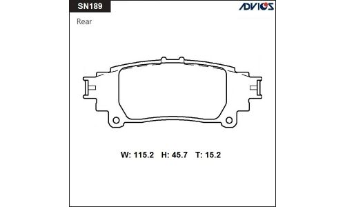 Колодки тормозные дисковые Advics, комплект на ось (4 шт), арт. SN189