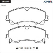 Колодки тормозные дисковые Advics, комплект на ось (4 шт), арт. SN204P