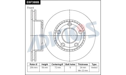 Диск тормозной ADVICS, арт. E6F388B