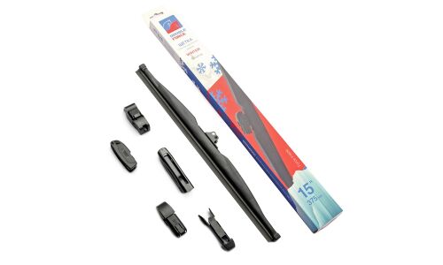 Щетка стеклоочистителя Double Force 375мм (15") каркасная, зимняя, крепления J-Hook, Side Pin (P&H), Pinch Tab, Push Button, 1 шт, арт. DFW15