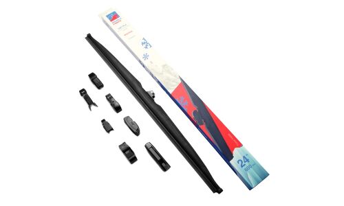 Щетка стеклоочистителя Double Force 600мм (24") каркасная, зимняя, крепления J-Hook, Side Pin (P&H), Pinch Tab, Push Button, 1 шт, арт. DFW24